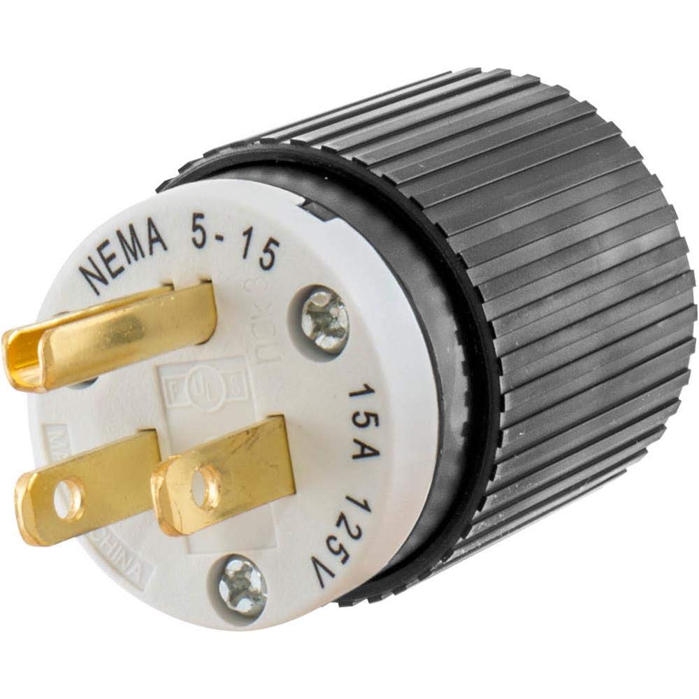 Hubbell 515SP Plug, 15A, 125V, Select-Spec, 5-15P, Black: Amazon